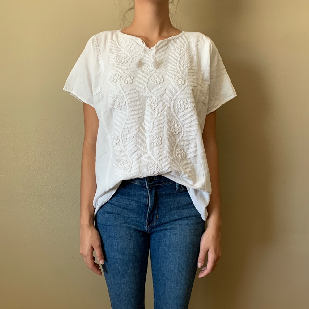 Vintage Mexican Blouse with Embroidery O/S